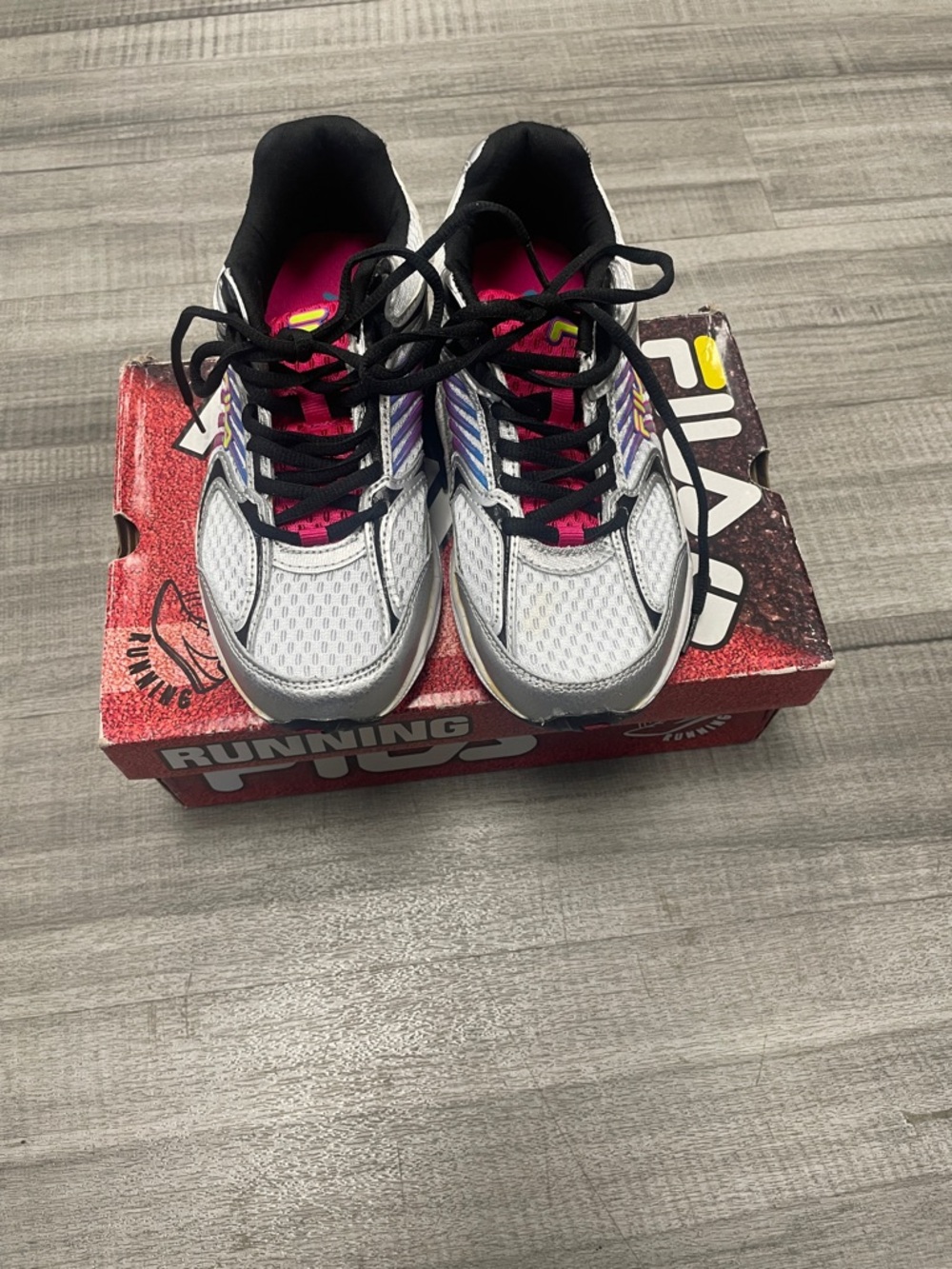 Fila Women's White, Black, Pink and Purple Running Shoes